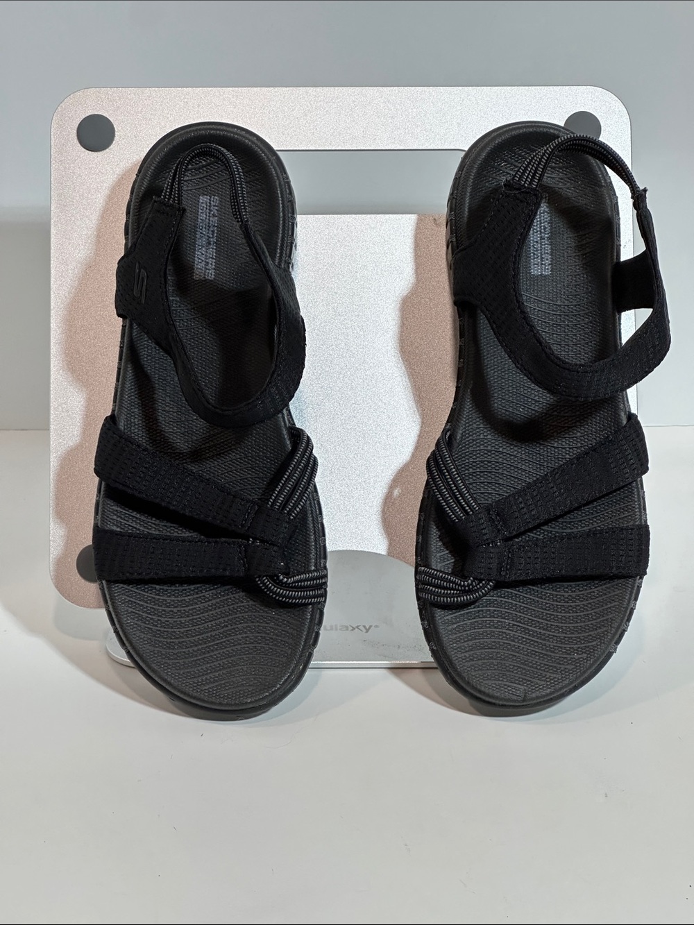Skechers GO WALK On-The-Go Black Strappy Athletic Sandals